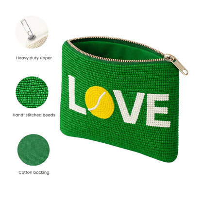 Pearl Beaded Coin Purse Handmade with Colorful Designs Savings Bag Small Zipper Pouch for Cash Card & Makeup (Botox Money) - Canvas & Charms