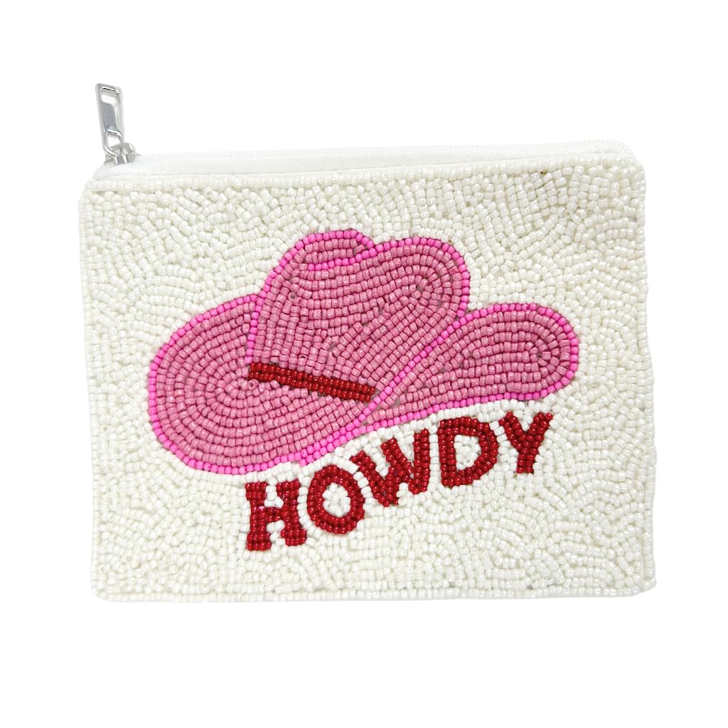 Pearl Beaded Coin Purse Handmade with Colorful Designs Savings Bag Small Zipper Pouch for Cash Card & Makeup (Botox Money) - Canvas & Charms