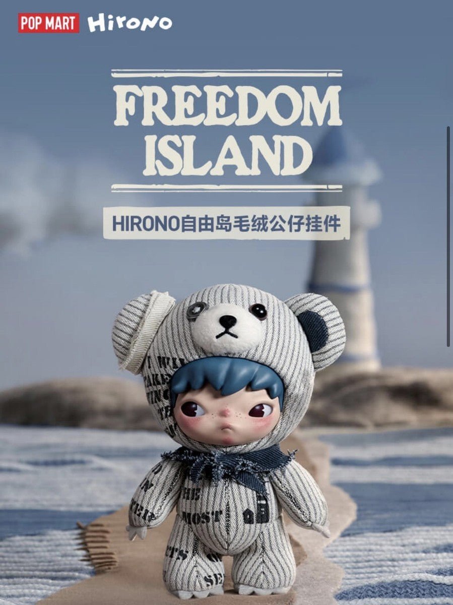 POP MART Hirono Freedom Island Series Plush Doll UK Exclusive - Canvas & Charms