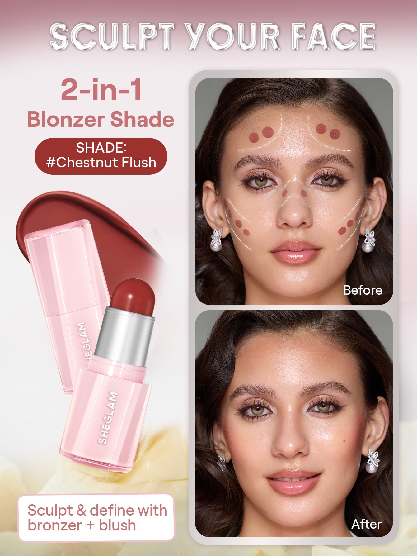 SHEGLAM Buttery Bliss Blush Stick Cream Milk Makeup Blush - Cherry Pick - Canvas & Charms