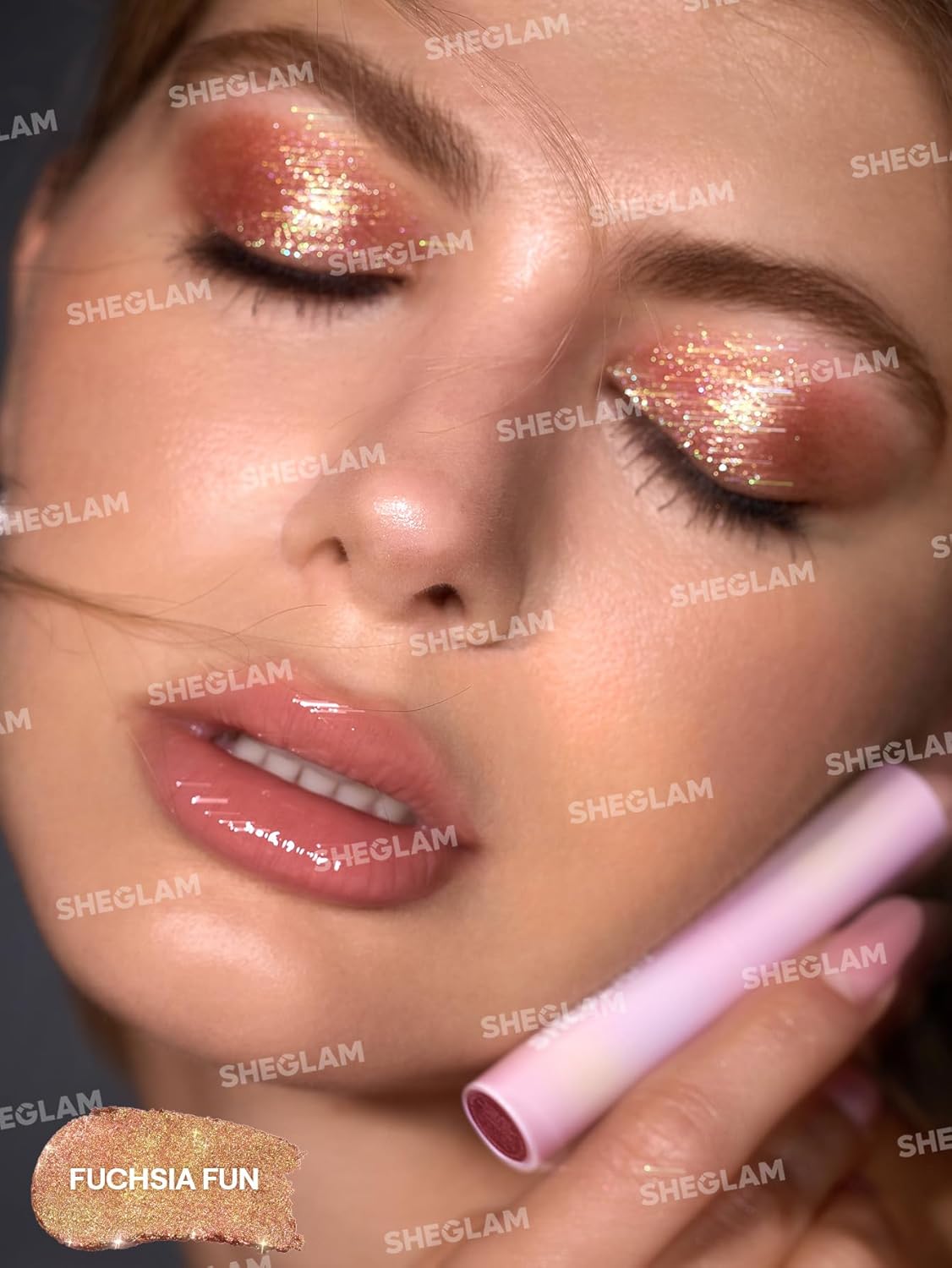 SHEGLAM Crystal Jelly Glaze Stick Eye Shadow Stick Eyeliner Brightener Pencil Crayon with Brush Easy to Blend Long Lasting Shimmer Eyeshadow - Lilac Luster - Canvas & Charms