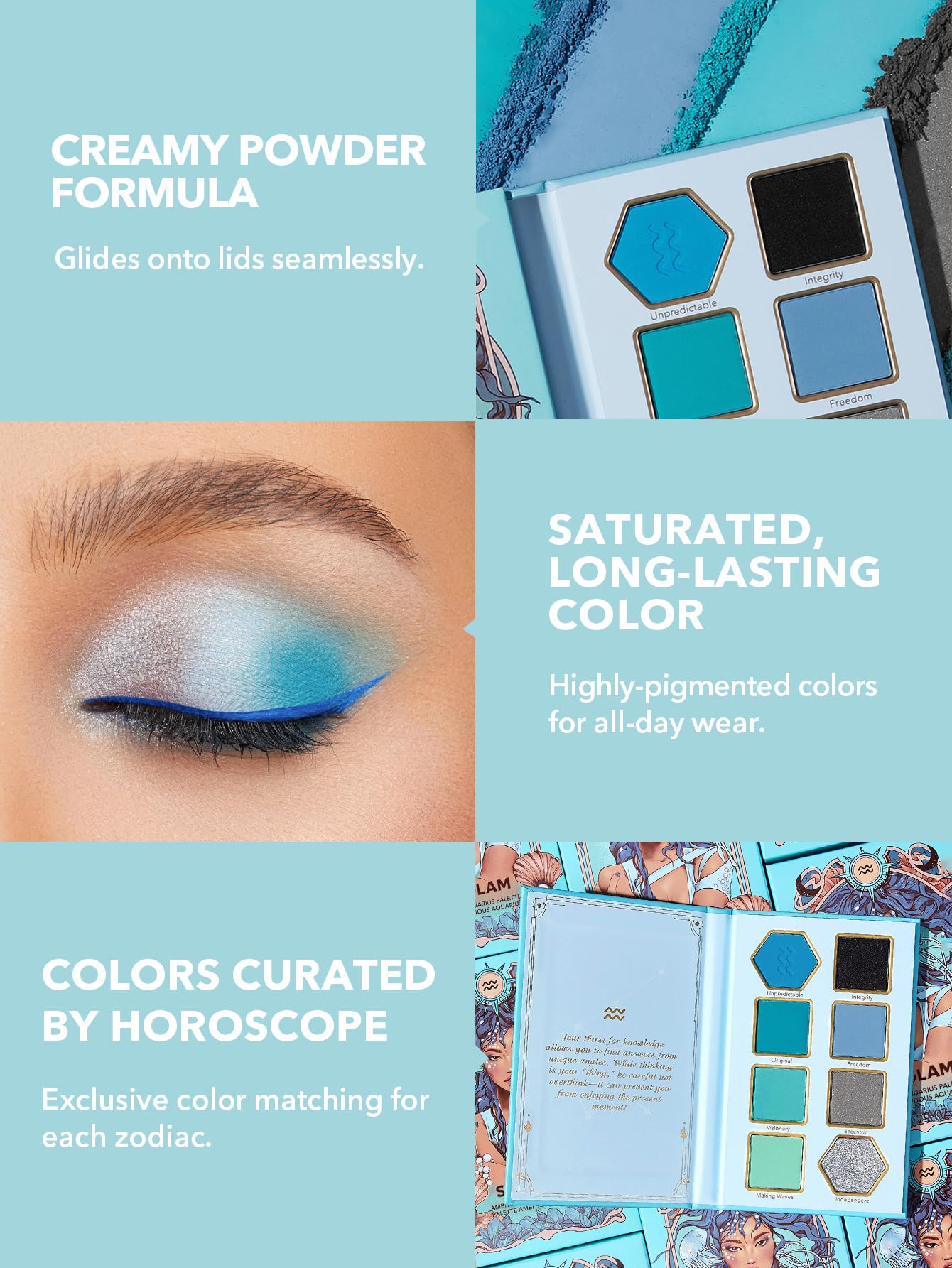 SHEGLAM Glitter Metallic Eyeshadow Palette 8 - Color High Pigment Green Gold Long Wearing Horoscope Collection Eye Shadow Palette - Virtuous Virgo - Canvas & Charms