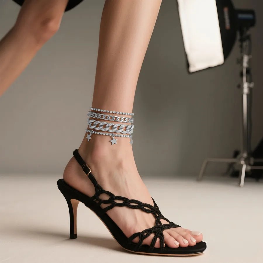 Simple Fashion Cuban Anklet Cuban Chain Star Pendant Cuban Anklet NK28880 - Canvas & Charms
