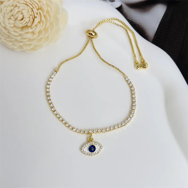Simple Style Classic Style Devil's Eye Copper Inlay Zircon Bracelets 1 Piece - Canvas & Charms