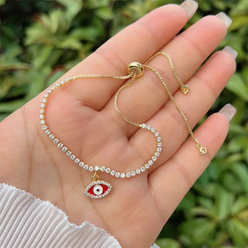 Simple Style Classic Style Devil's Eye Copper Inlay Zircon Bracelets 1 Piece - Canvas & Charms