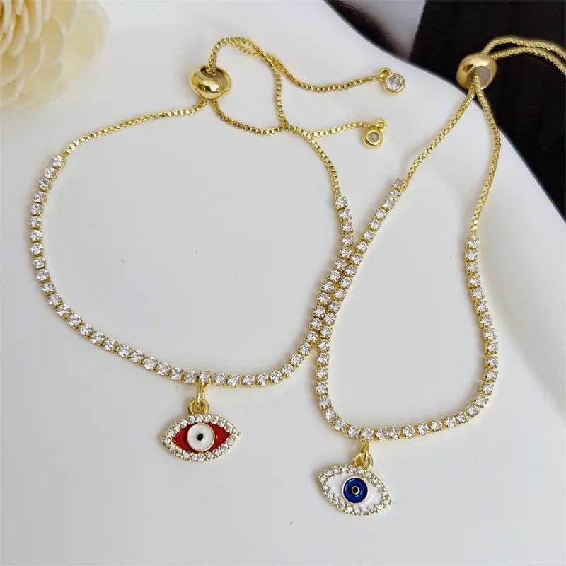 Simple Style Classic Style Devil's Eye Copper Inlay Zircon Bracelets 1 Piece - Canvas & Charms