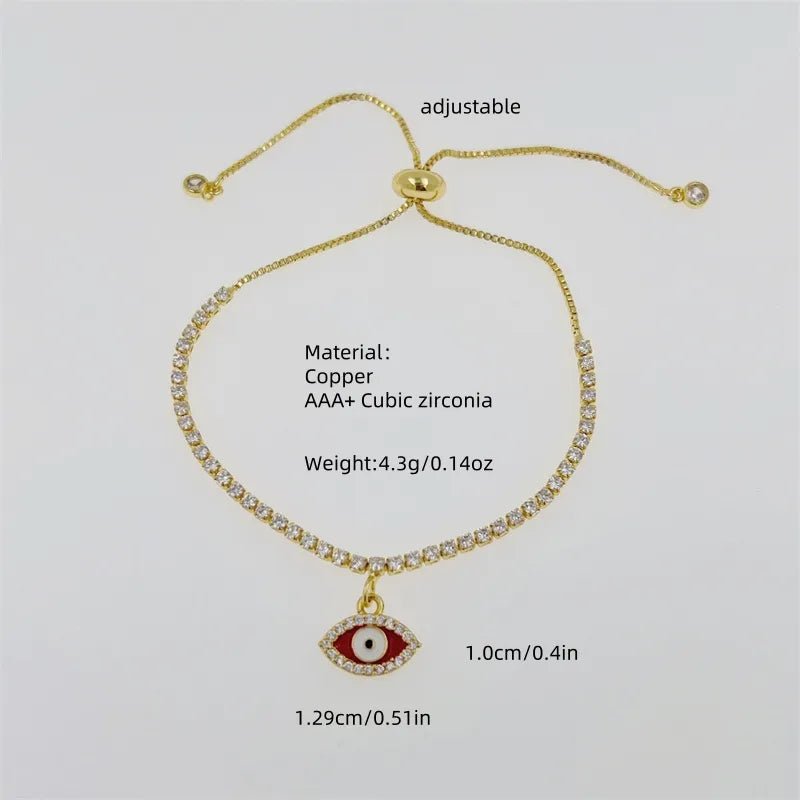 Simple Style Classic Style Devil's Eye Copper Inlay Zircon Bracelets 1 Piece - Canvas & Charms