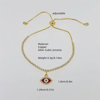 Simple Style Classic Style Devil's Eye Copper Inlay Zircon Bracelets 1 Piece - Canvas & Charms