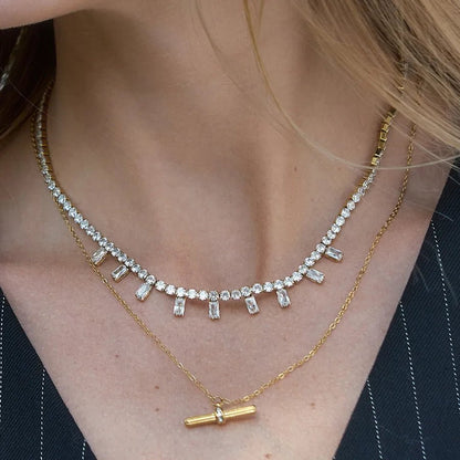 Solid Color Electroplated Necklace for Women with 18K Real Gold Plated 304 Stainless Steel and PVD Coated Cable Chain - Canvas & Charms