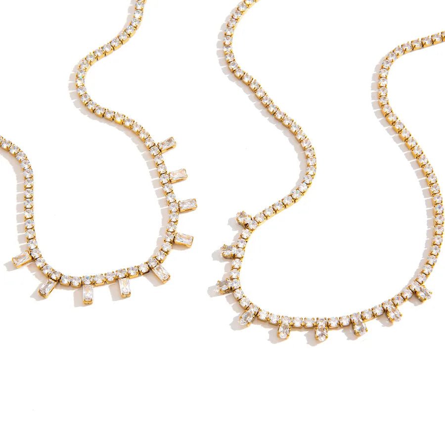 Solid Color Electroplated Necklace for Women with 18K Real Gold Plated 304 Stainless Steel and PVD Coated Cable Chain - Canvas & Charms