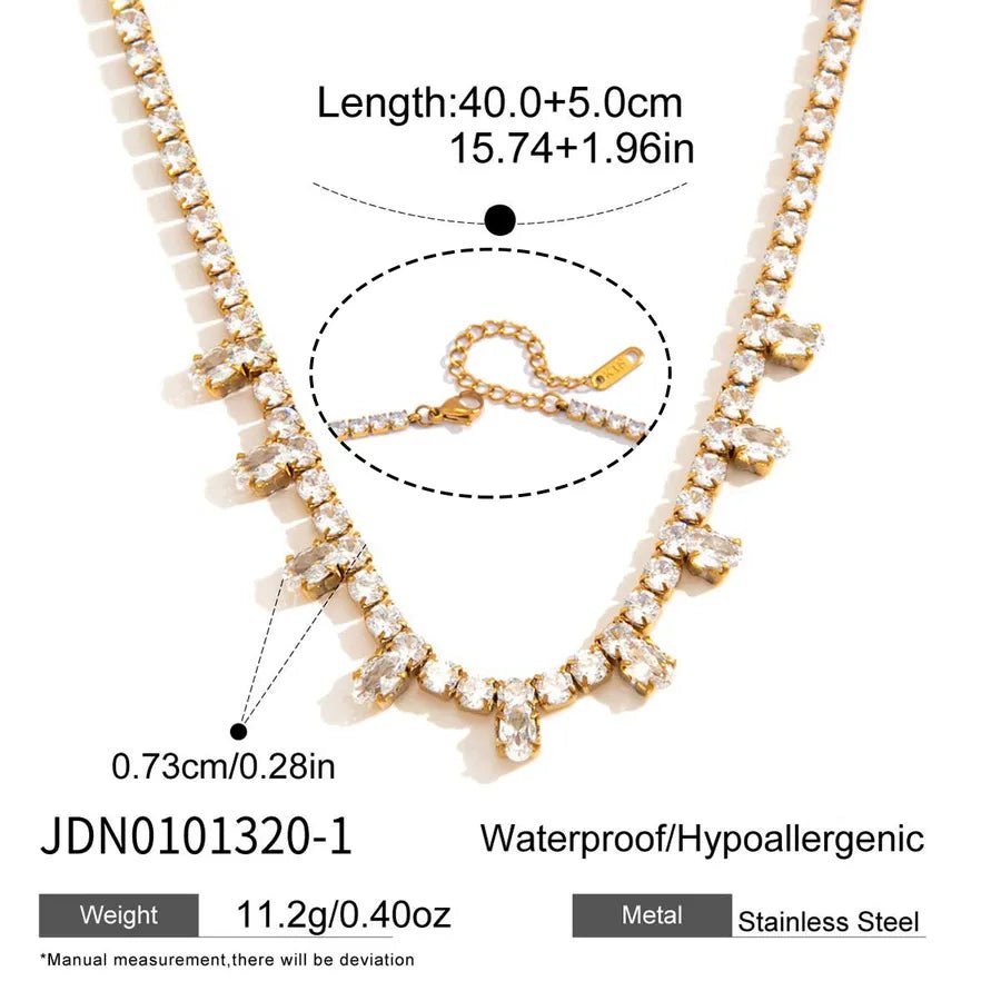 Solid Color Electroplated Necklace for Women with 18K Real Gold Plated 304 Stainless Steel and PVD Coated Cable Chain - Canvas & Charms