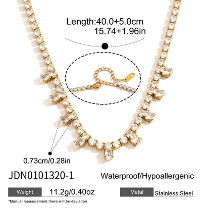 Solid Color Electroplated Necklace for Women with 18K Real Gold Plated 304 Stainless Steel and PVD Coated Cable Chain - Canvas & Charms
