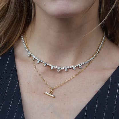 Solid Color Electroplated Necklace for Women with 18K Real Gold Plated 304 Stainless Steel and PVD Coated Cable Chain - Canvas & Charms