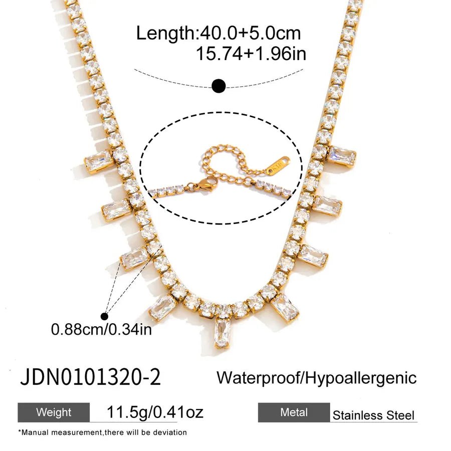Solid Color Electroplated Necklace for Women with 18K Real Gold Plated 304 Stainless Steel and PVD Coated Cable Chain - Canvas & Charms