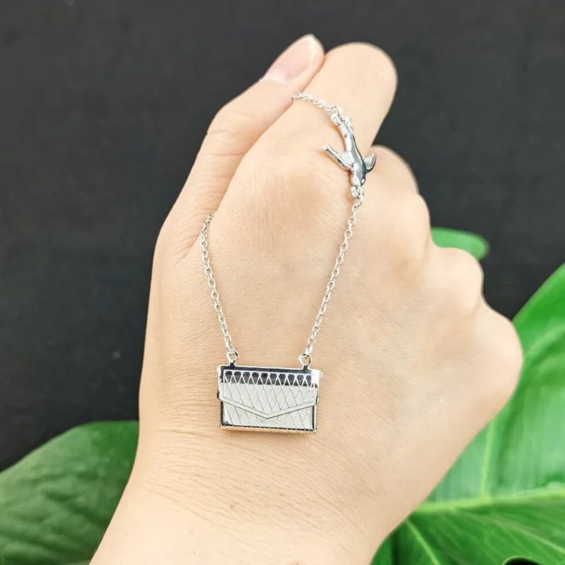 Stainless Steel Pendant Necklace with Envelope and cable chain - Canvas & Charms