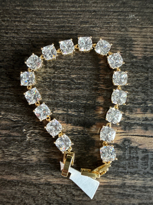 Stunning Station White Diamond Tennis Bracelet - Canvas & Charms