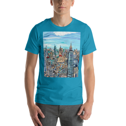 NYC Manhattan Skyline View from the Edge Art Unisex Tshirt