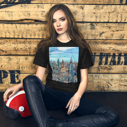 NYC Manhattan Skyline View from the Edge Art Unisex Tshirt