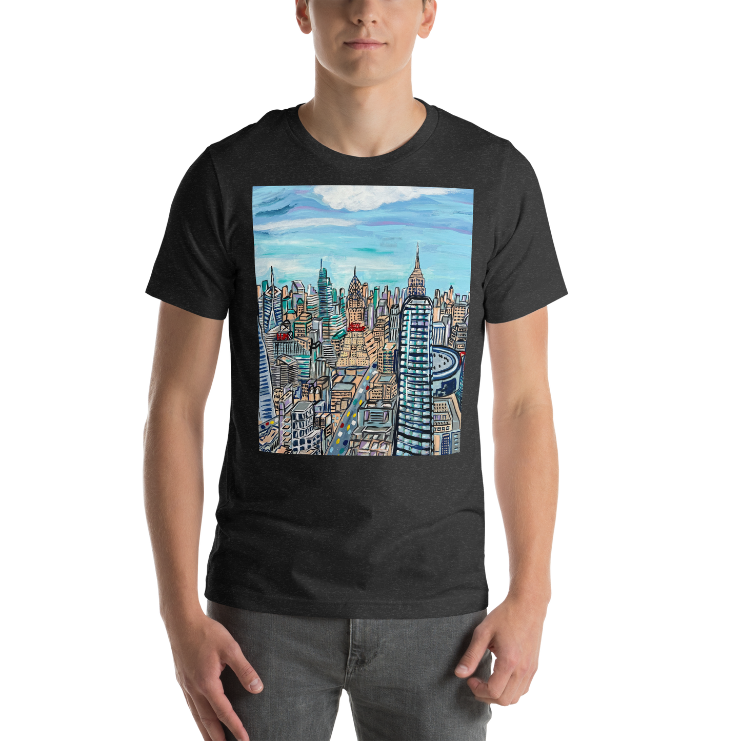 NYC Manhattan Skyline View from the Edge Art Unisex Tshirt