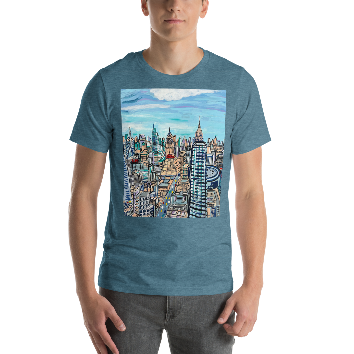 NYC Manhattan Skyline View from the Edge Art Unisex Tshirt