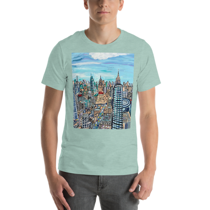 NYC Manhattan Skyline View from the Edge Art Unisex Tshirt