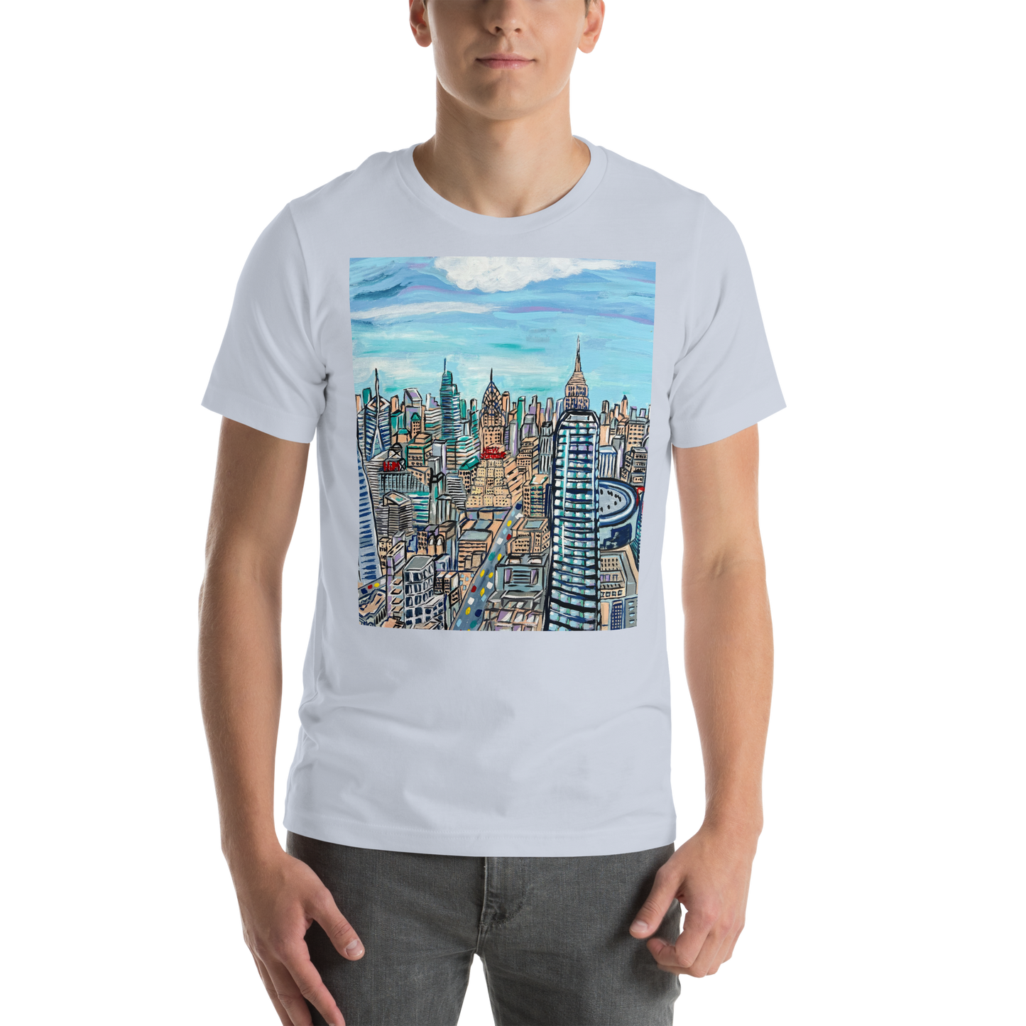 NYC Manhattan Skyline View from the Edge Art Unisex Tshirt