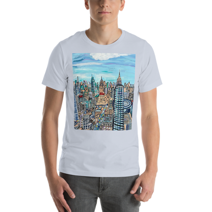 NYC Manhattan Skyline View from the Edge Art Unisex Tshirt