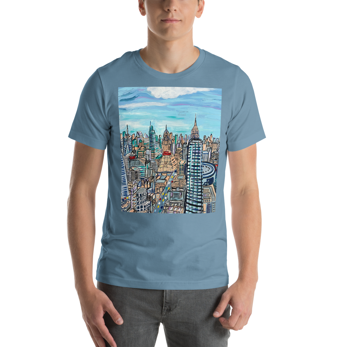 NYC Manhattan Skyline View from the Edge Art Unisex Tshirt