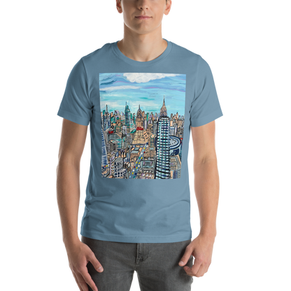 NYC Manhattan Skyline View from the Edge Art Unisex Tshirt