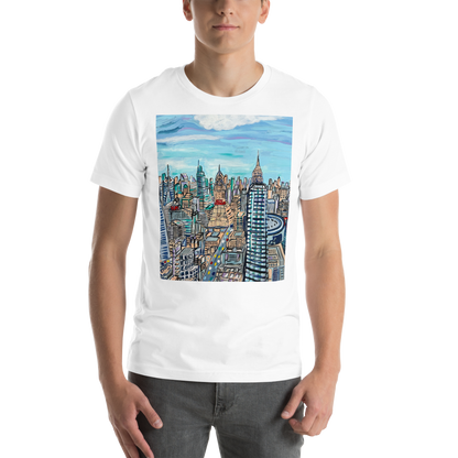 NYC Manhattan Skyline View from the Edge Art Unisex Tshirt