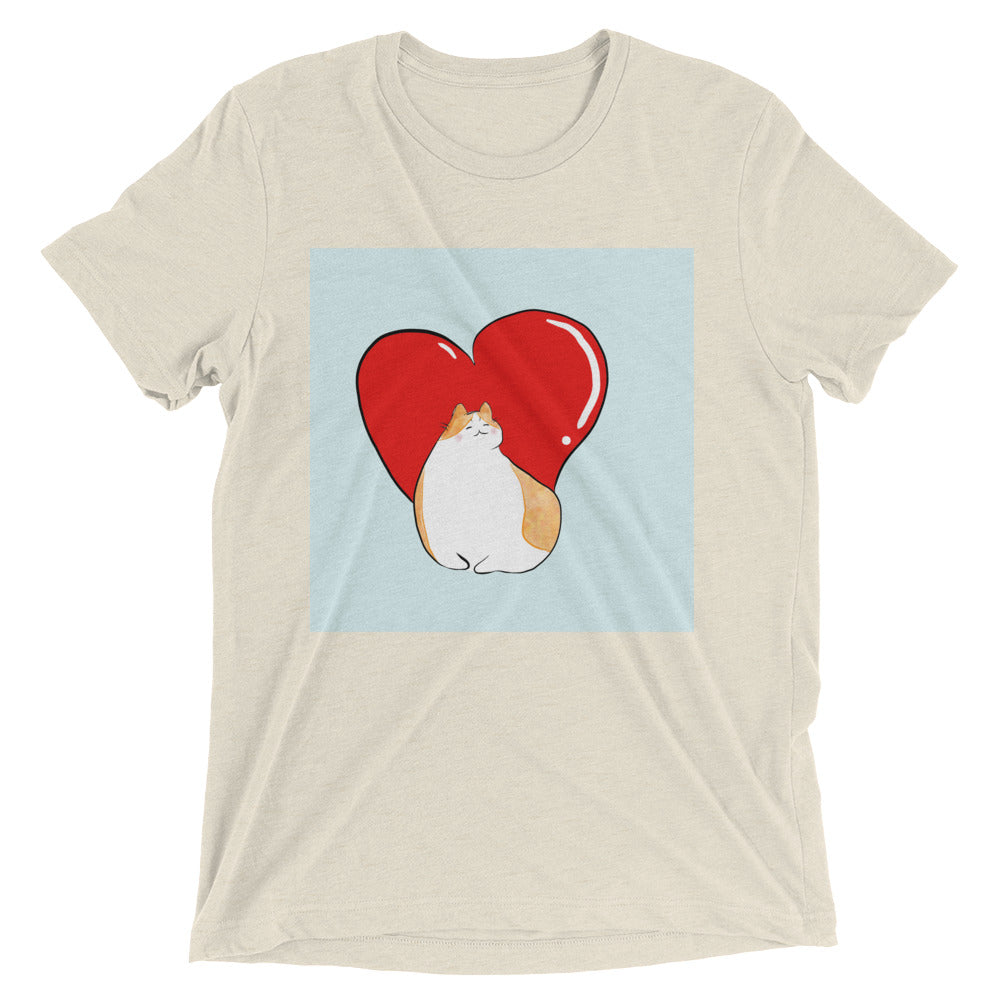 Cat Heart Unisex Short Sleeve T-shirt Doodle Valentine’s Day Gift