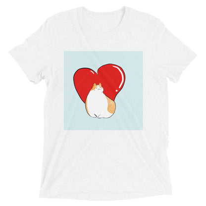 Cat Heart Unisex Short Sleeve T-shirt Doodle Valentine’s Day Gift