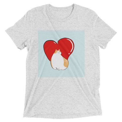 Cat Heart Unisex Short Sleeve T-shirt Doodle Valentine’s Day Gift