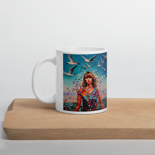 Taylor Fan Music 1989 Seagull Art White glossy mug