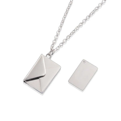 Wholesale Jewelry IG Style Simple Style Commute I Love you envelope 304 Stainless Steel 18K Gold Plated Pendant Necklace - Canvas & Charms