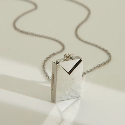 Wholesale Jewelry IG Style Simple Style Commute I Love you envelope 304 Stainless Steel 18K Gold Plated Pendant Necklace - Canvas & Charms