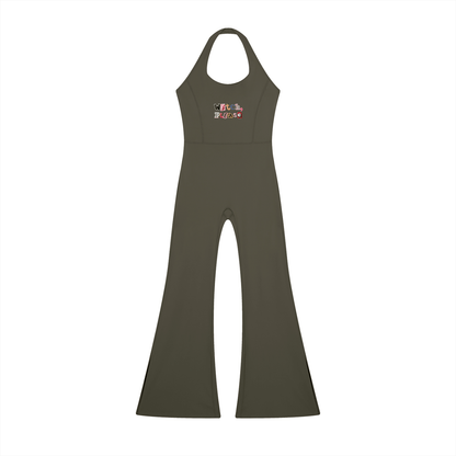 Witch Please Women’s Halter Flared Jumpsuit - Canvas & Charms