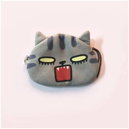 women's cat plush zipper coin purses - Canvas & Charms