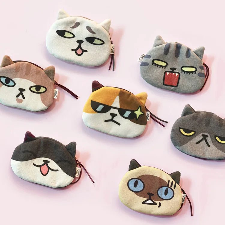 women's cat plush zipper coin purses - Canvas & Charms