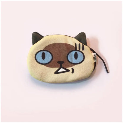 women's cat plush zipper coin purses - Canvas & Charms