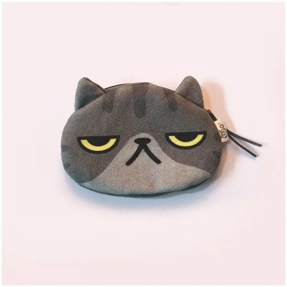 women's cat plush zipper coin purses - Canvas & Charms