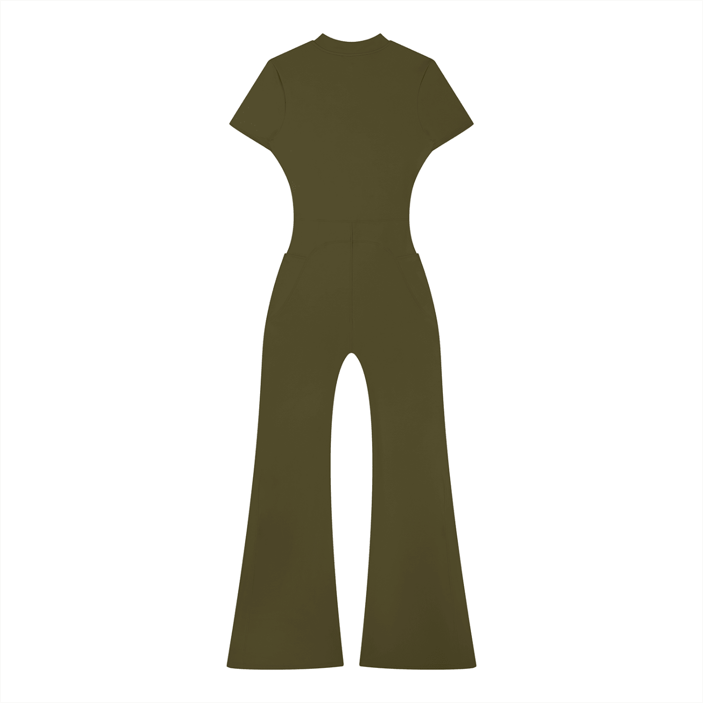 Women’s Tight Fit Flared Leg Quarter-Zip Jumpsuit Y2K Inspired Pixel Art - Canvas & Charms