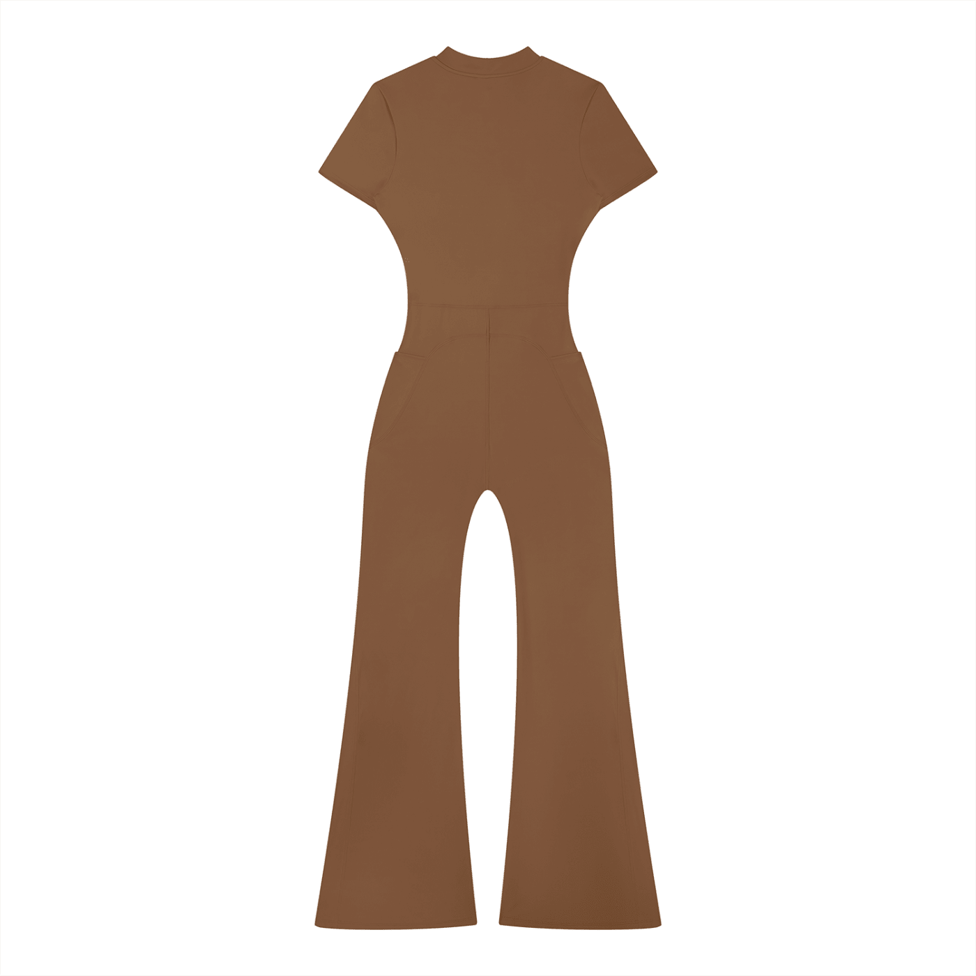Women’s Tight Fit Flared Leg Quarter-Zip Jumpsuit Y2K Inspired Pixel Art - Canvas & Charms
