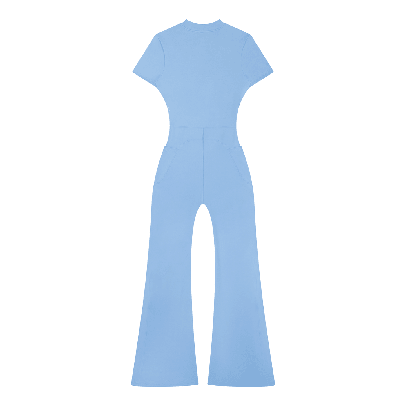 Women’s Tight Fit Flared Leg Quarter-Zip Jumpsuit Y2K Inspired Pixel Art - Canvas & Charms